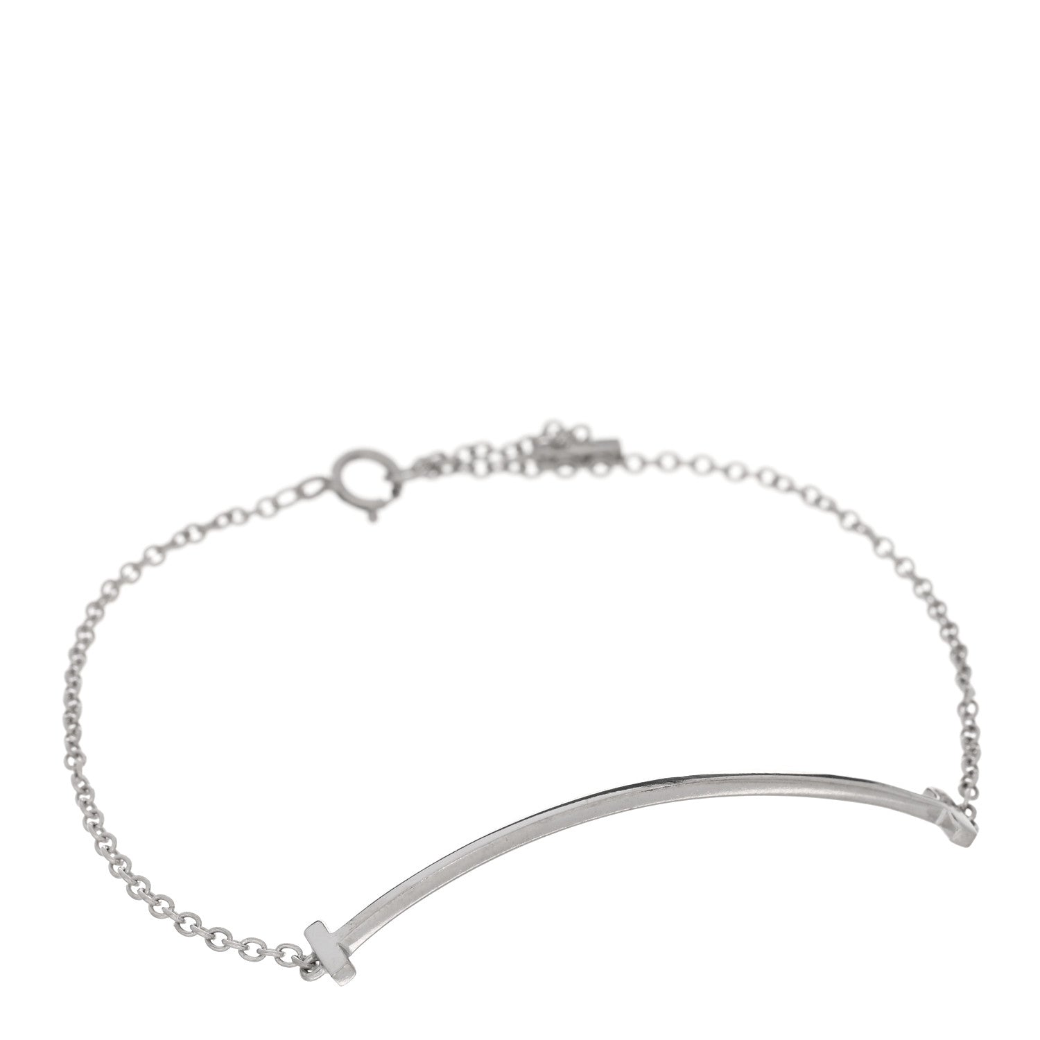 Tiffany 18K White Gold T Smile Bracelet 1 of 3
