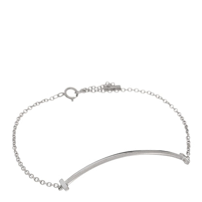 Tiffany 18K White Gold T Smile Bracelet 1 of 3