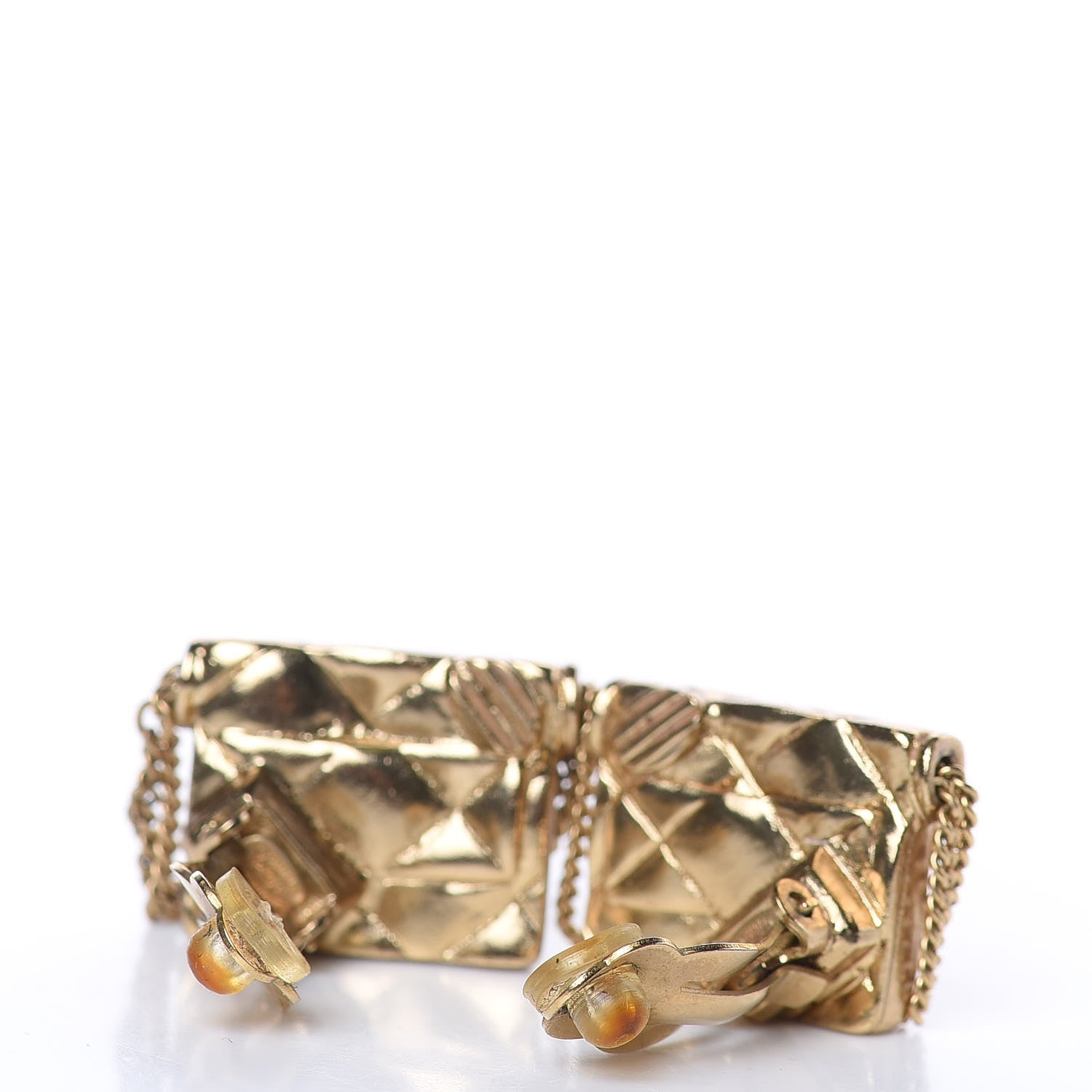Chanel CC Flap Bag Clip On Earrings Gold 3 of 4