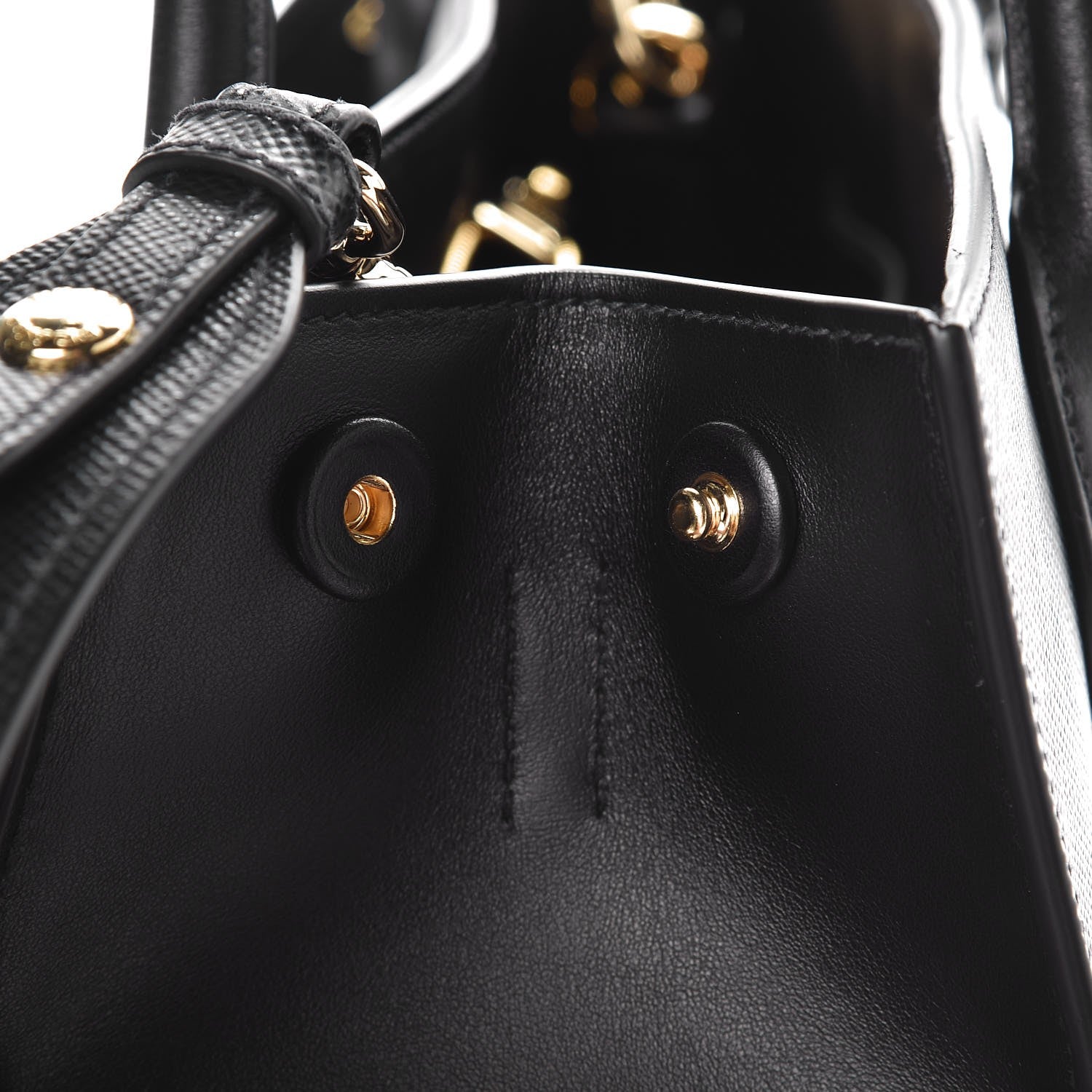 Prada Saffiano Cuir Calfskin Large Monochrome Top Handle Tote Black 9 of 9