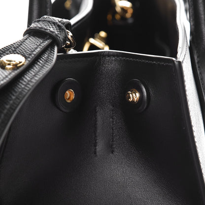 Prada Saffiano Cuir Calfskin Large Monochrome Top Handle Tote Black 9 of 9