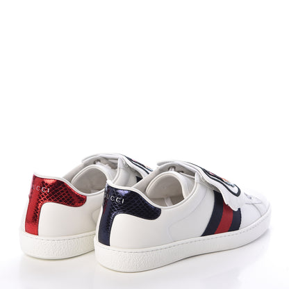 Gucci Calfskin Ayers Web Angry Cat Embroidered Mens Ace Sneakers 8.5 White 4 of 9