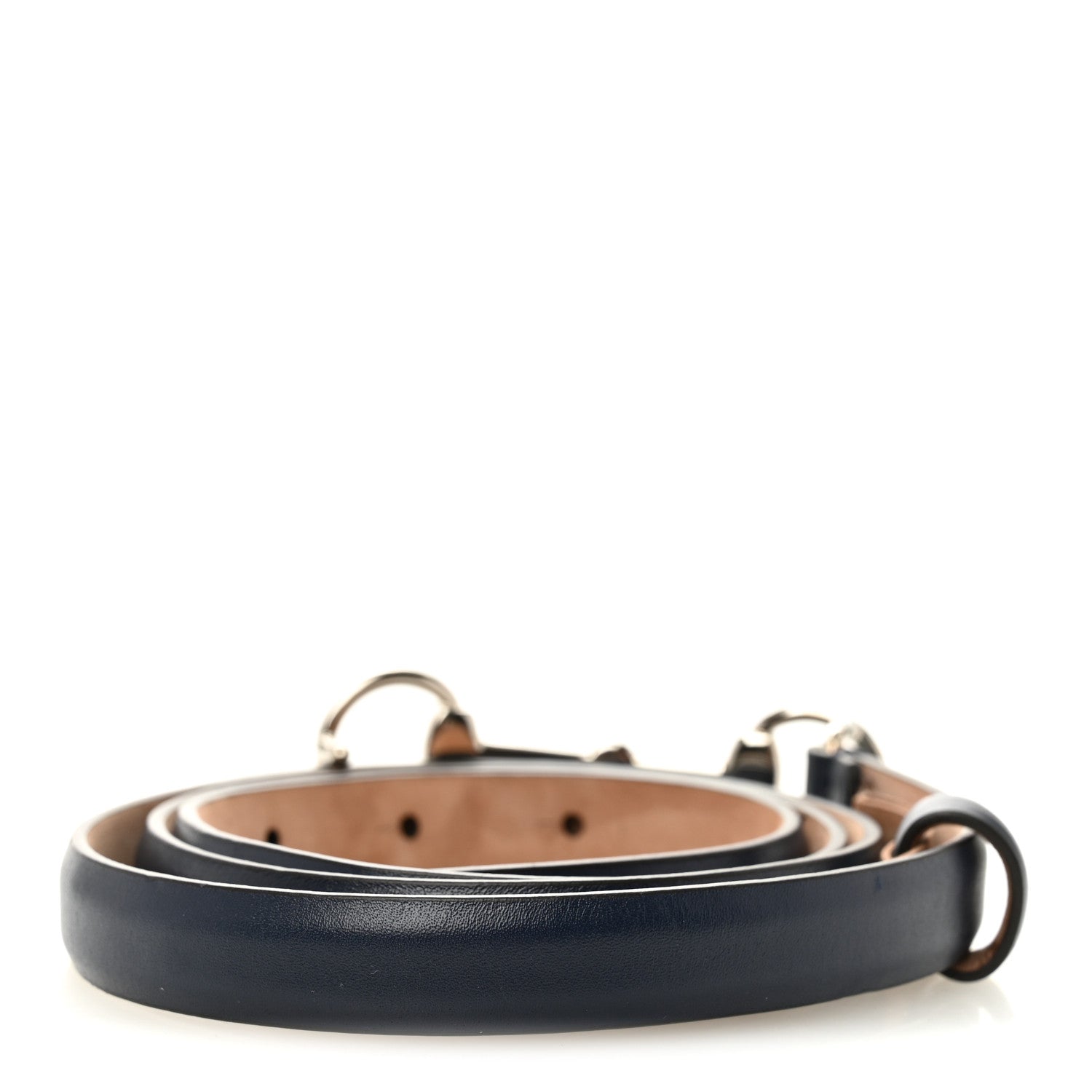 Gucci Calfskin Horsebit Skinny Belt 90 36 Blue 2 of 5