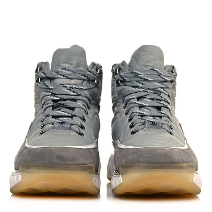 Chanel Fabric Suede Womens CC Sneakers 37 Grey 2 of 7