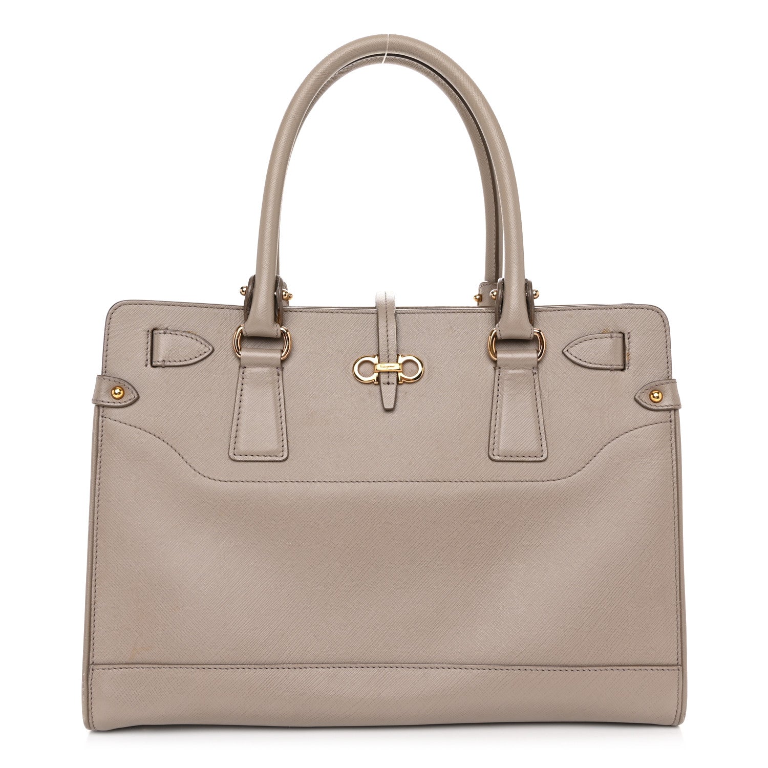 Salvatore Ferragamo Printed Calfskin Briana Tote Grey 1 of 12