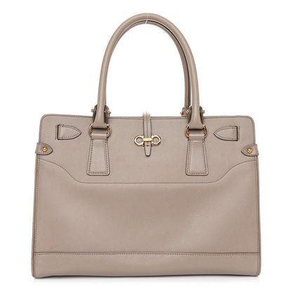 Salvatore Ferragamo Printed Calfskin Briana Tote Grey 1 of 12