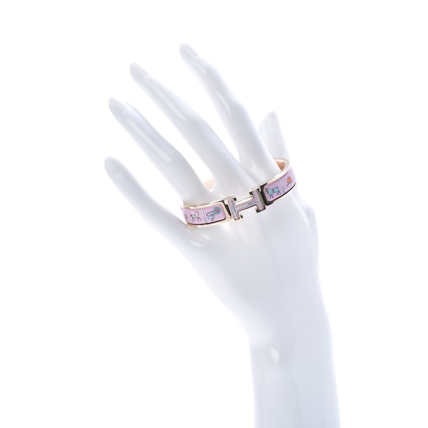 Enamel Printed Narrow Couvertures et Tenues de Jour Clic Clac H Bracelet PM Color Patch