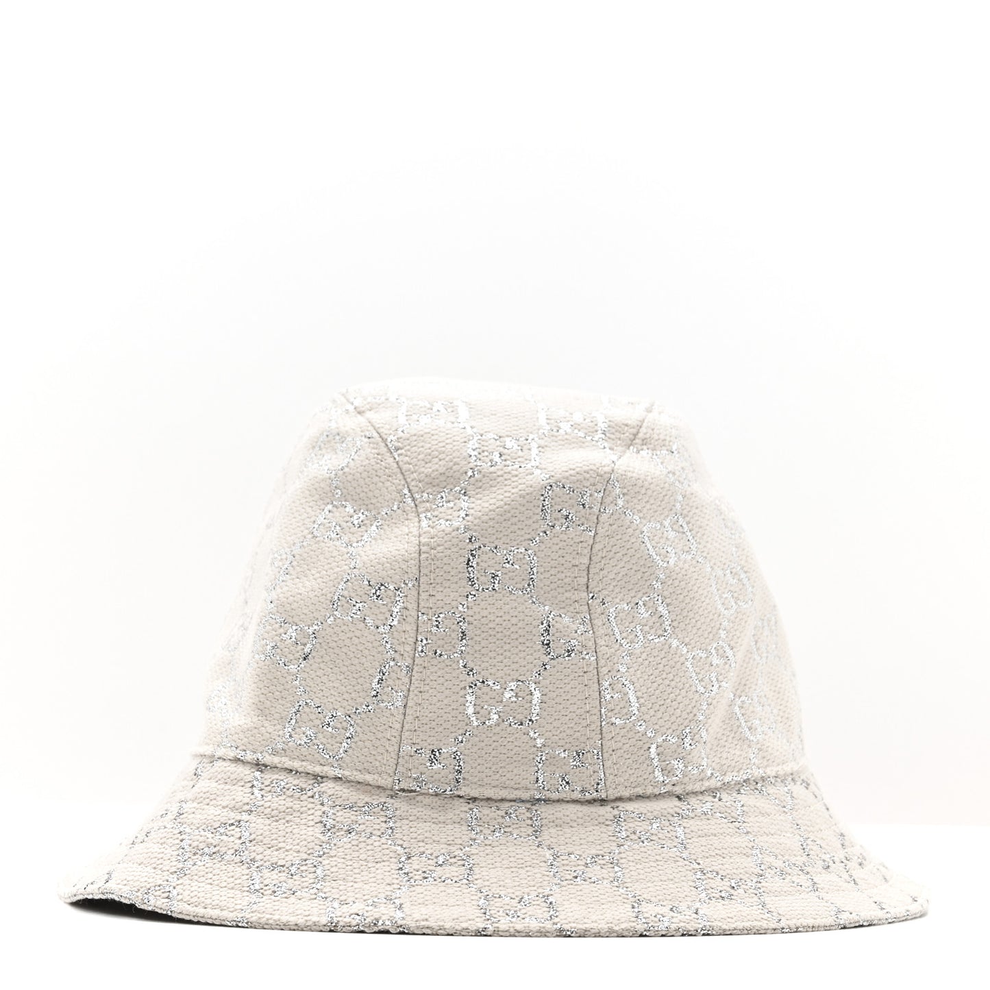 Canvas Lame GG Monogram Bucket Hat S Silver