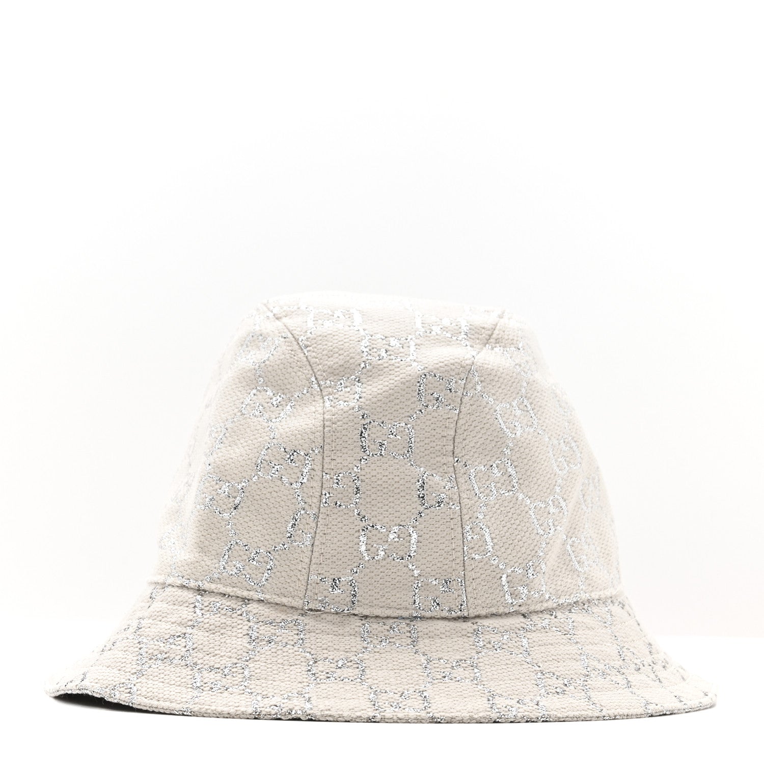 Gucci Canvas Lame GG Monogram Bucket Hat S Silver 6 of 9