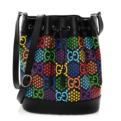 Gucci GG Supreme Monogram Psychedelic Bucket Bag Black 1 of 10