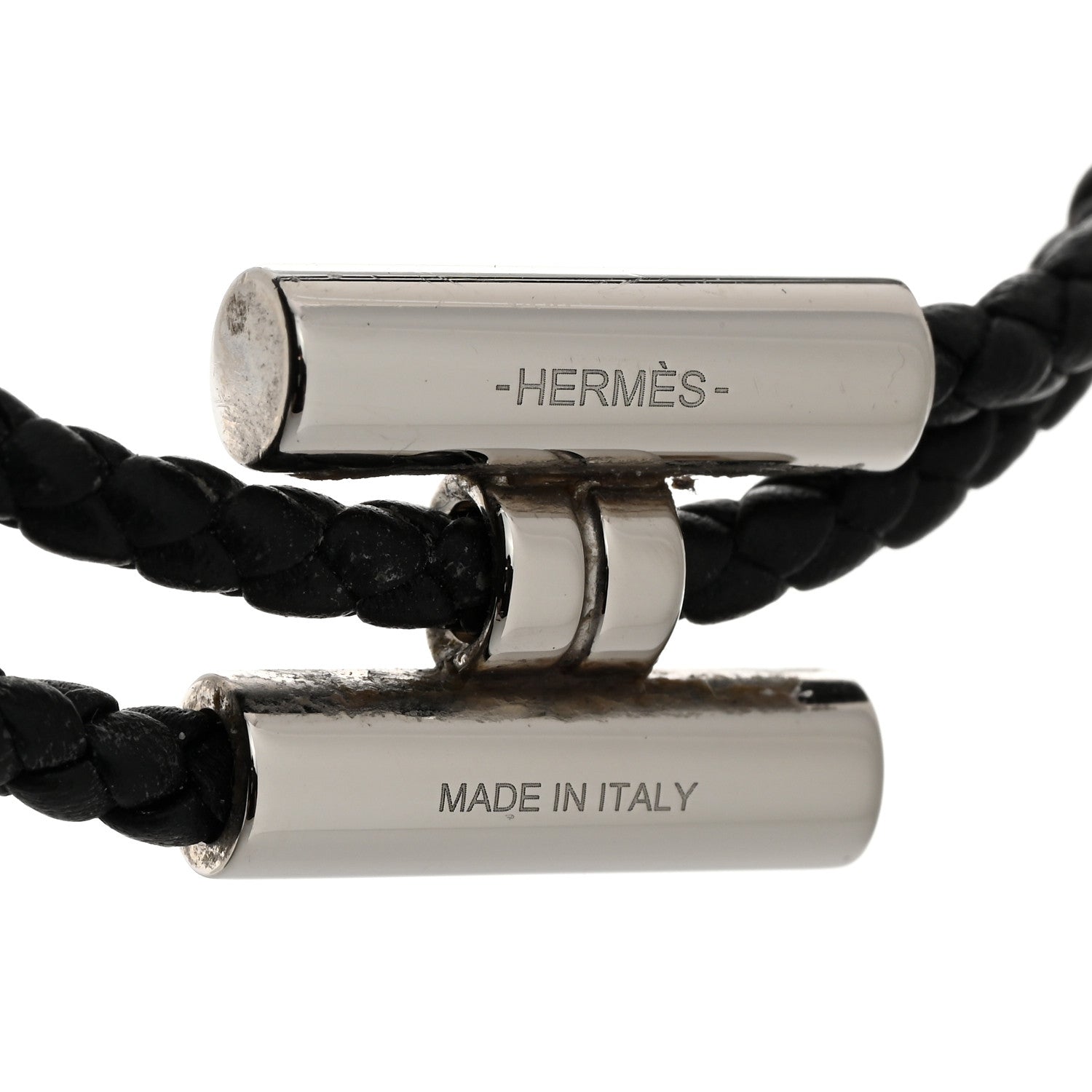 Hermes Swift Double Wrap Cord Tournis Tresse Bracelet T6 Black 4 of 4