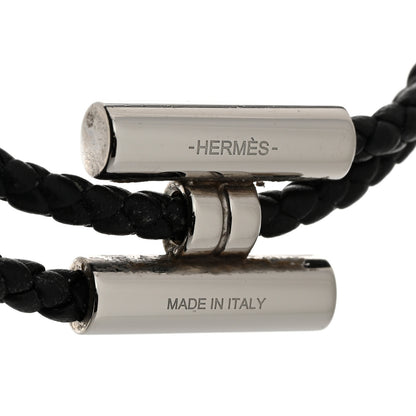 Hermes Swift Double Wrap Cord Tournis Tresse Bracelet T6 Black 4 of 4