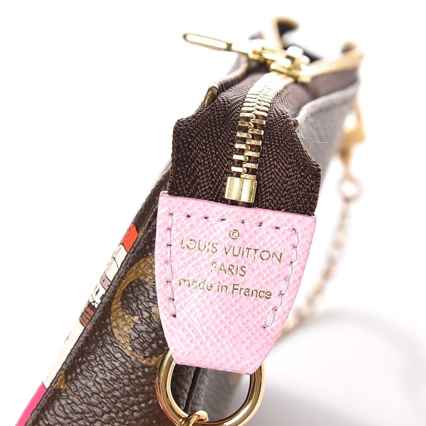 Monogram 2016 Christmas Animation Mini Pochette Accessories Rose Ballerine