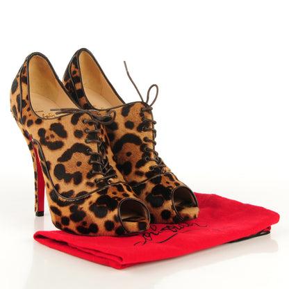 Christian Louboutin Leopard Calf Hair Lady Derby Ankle Boots 39 5 of 7