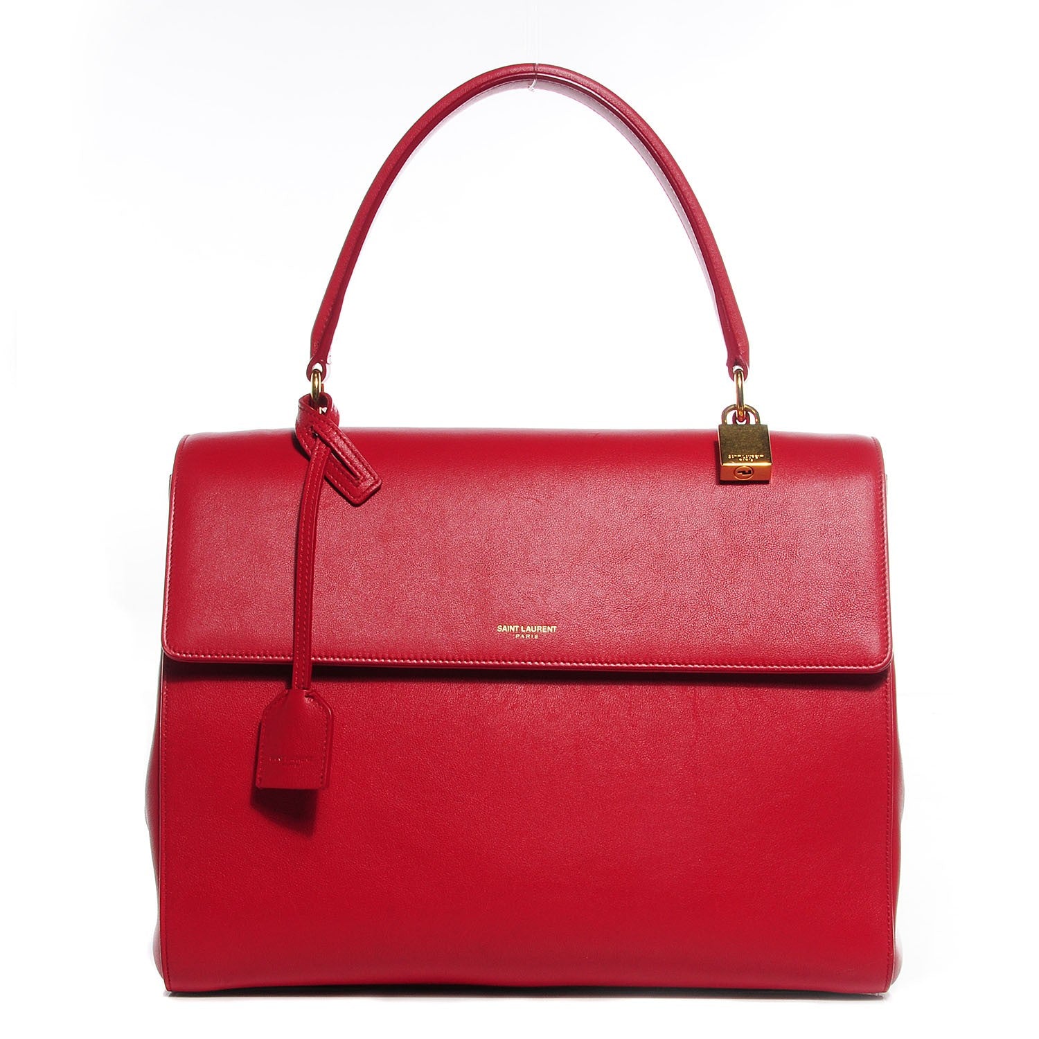 Saint Laurent Calfskin Medium Moujik Top Handle Bag Lipstick Red 1 of 8