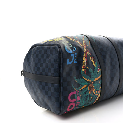 Louis Vuitton Damier Cobalt Jungle Keepall Bandouliere 55 7 of 8