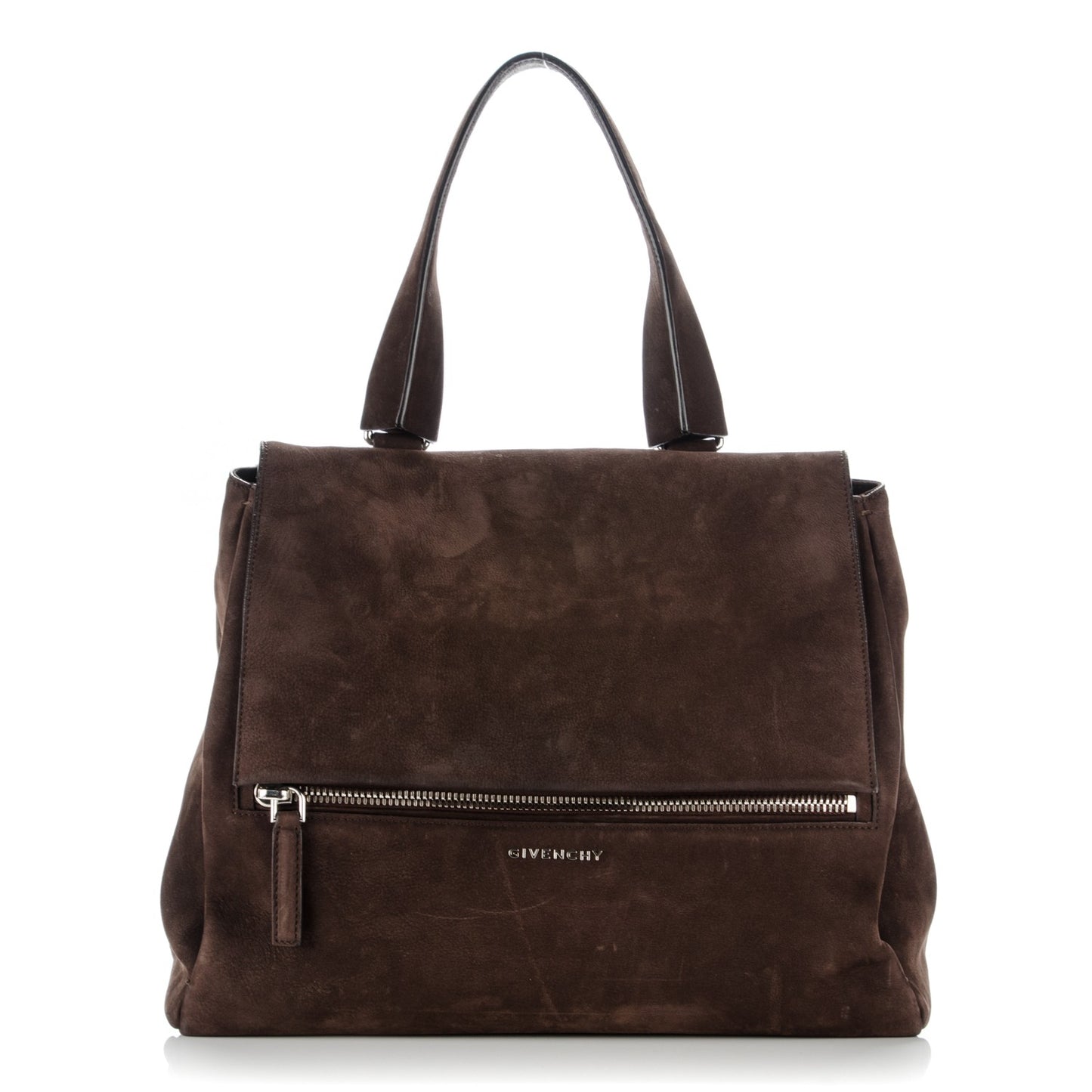 Nubuck Medium Pandora Pure Flap Bag Chocolate