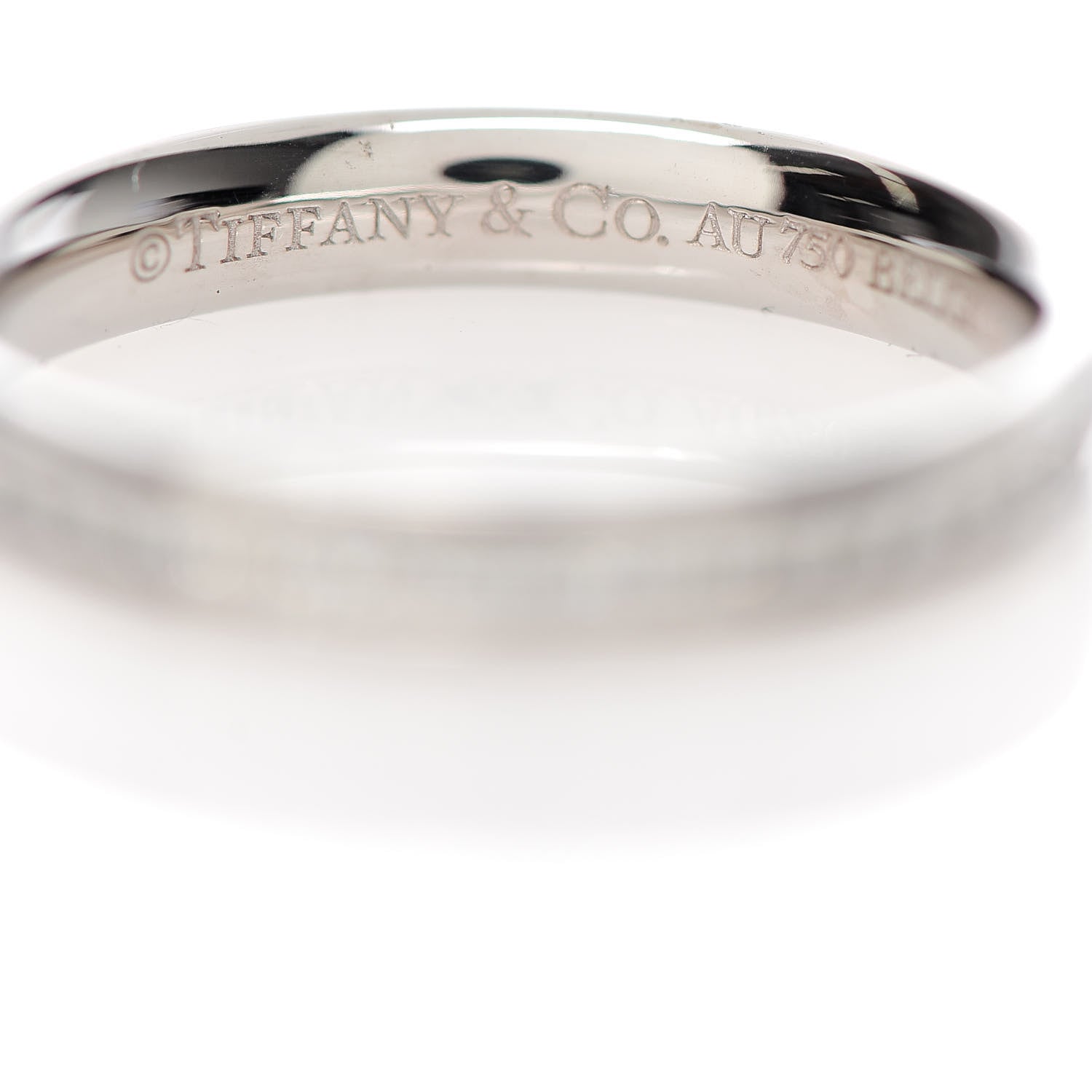 Tiffany 18K White Gold Diamond Metro Wedding Band Ring 50 5.5 5 of 6