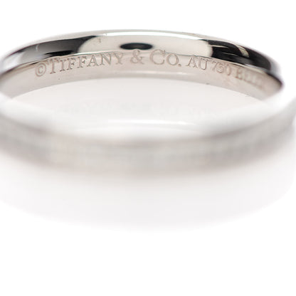 Tiffany 18K White Gold Diamond Metro Wedding Band Ring 50 5.5 5 of 6