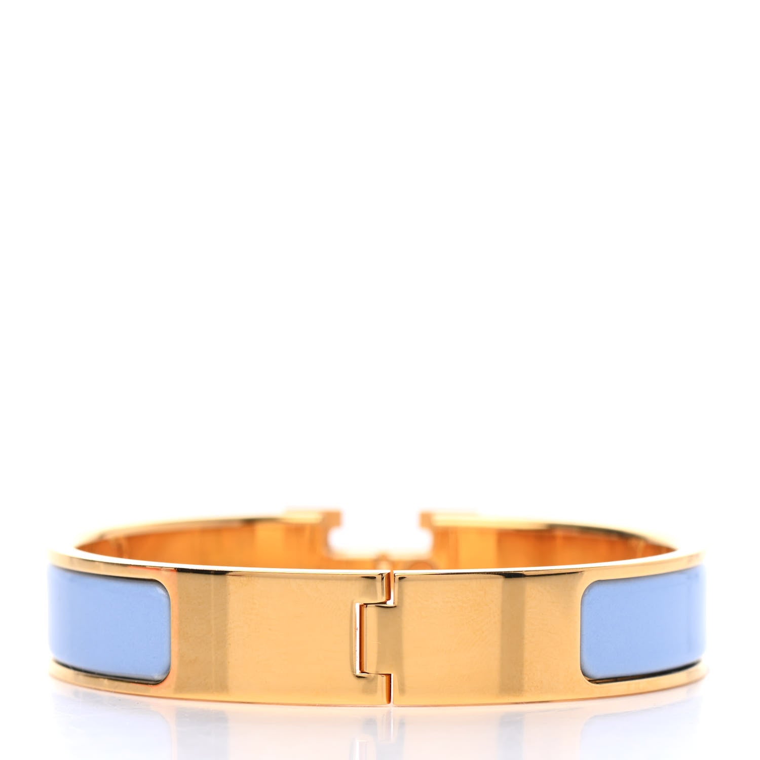 Hermes Enamel Narrow Clic Clac H Bracelet GM Bleu Lin 2 of 3
