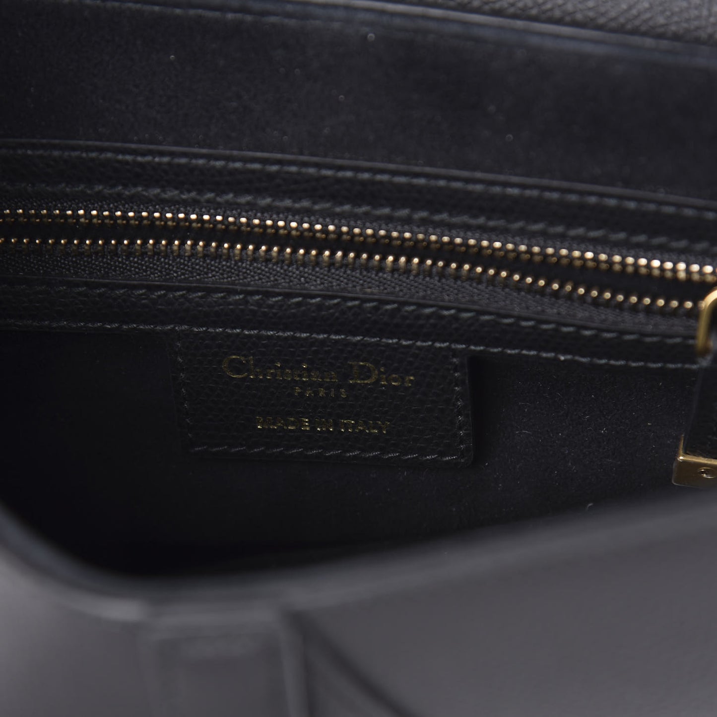 Grained Calfskin Saddle Bag Black