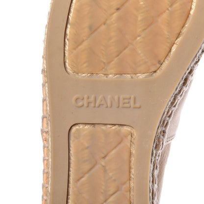 Chanel Lambskin CC Espadrilles 42 Beige Black 6 of 12