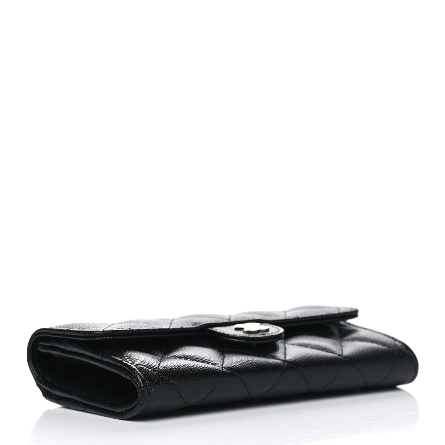 Chanel Caviar Quilted Medium Gusset Flap Wallet Black 3 of 4
