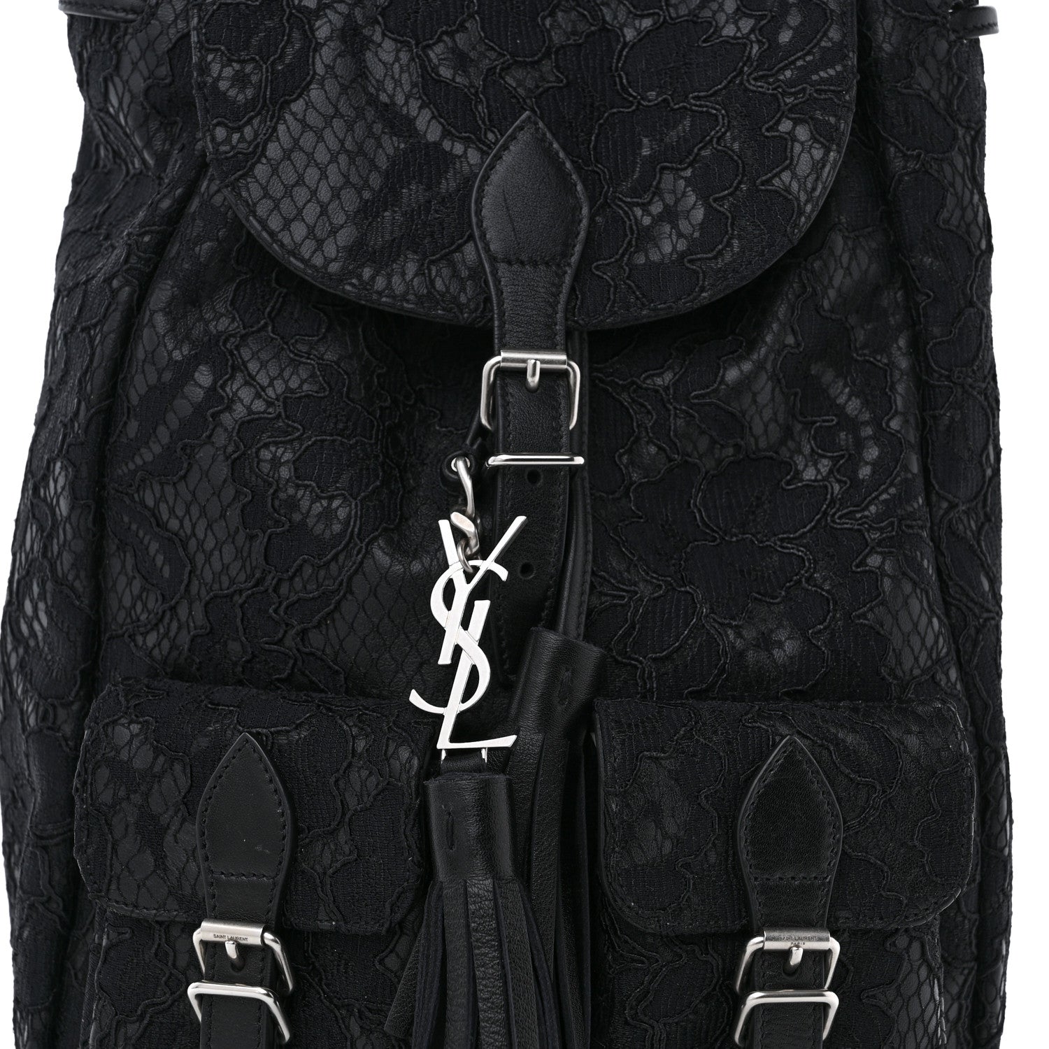 Saint Laurent Lace Calfskin Festival Backpack Black 8 of 14