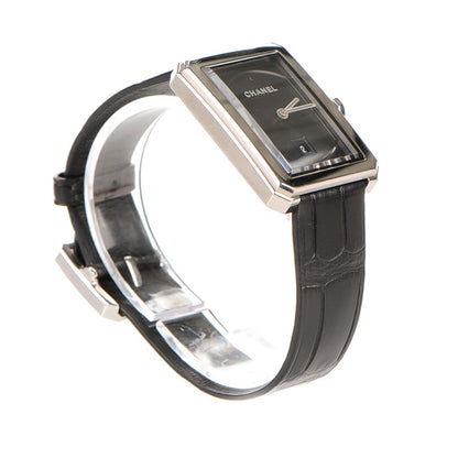 Chanel Stainless Steel Alligator 26mm Boy-Friend Quartz Watch Black 4 of 10