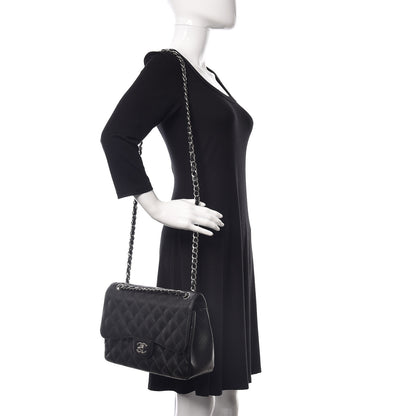 Chanel Caviar Quilted Jumbo Double Flap Black 2 of 12