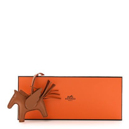Hermes Milo Lambskin Swift Grigri Rodeo Pegase Horse Bag Charm PM Gold 5 of 5