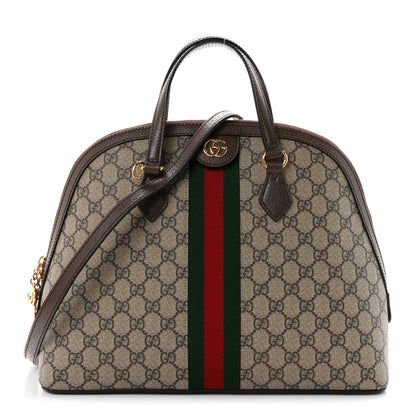 Gucci GG Supreme Monogram Web Medium Ophidia Top Handle Dome Bag Brown 1 of 10