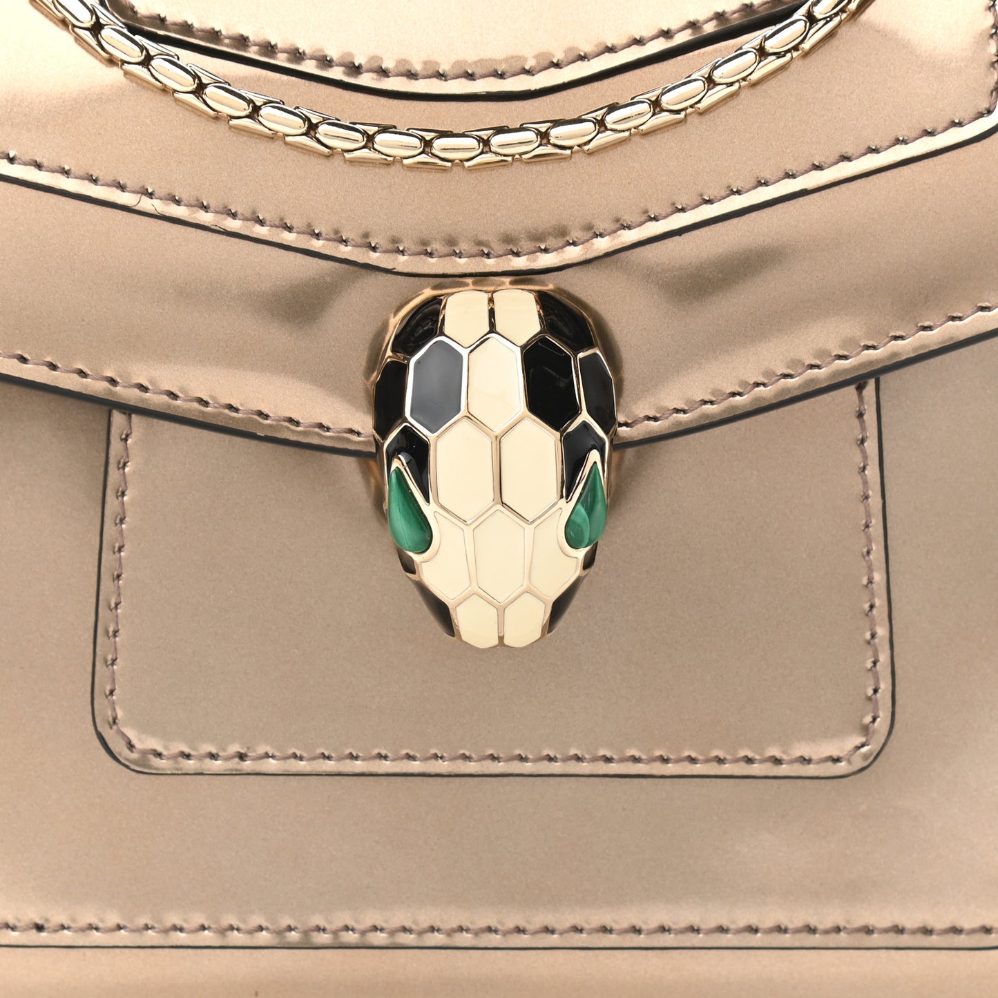 Metallic Calfskin Serpenti Forever Crossbody Bag Bronze