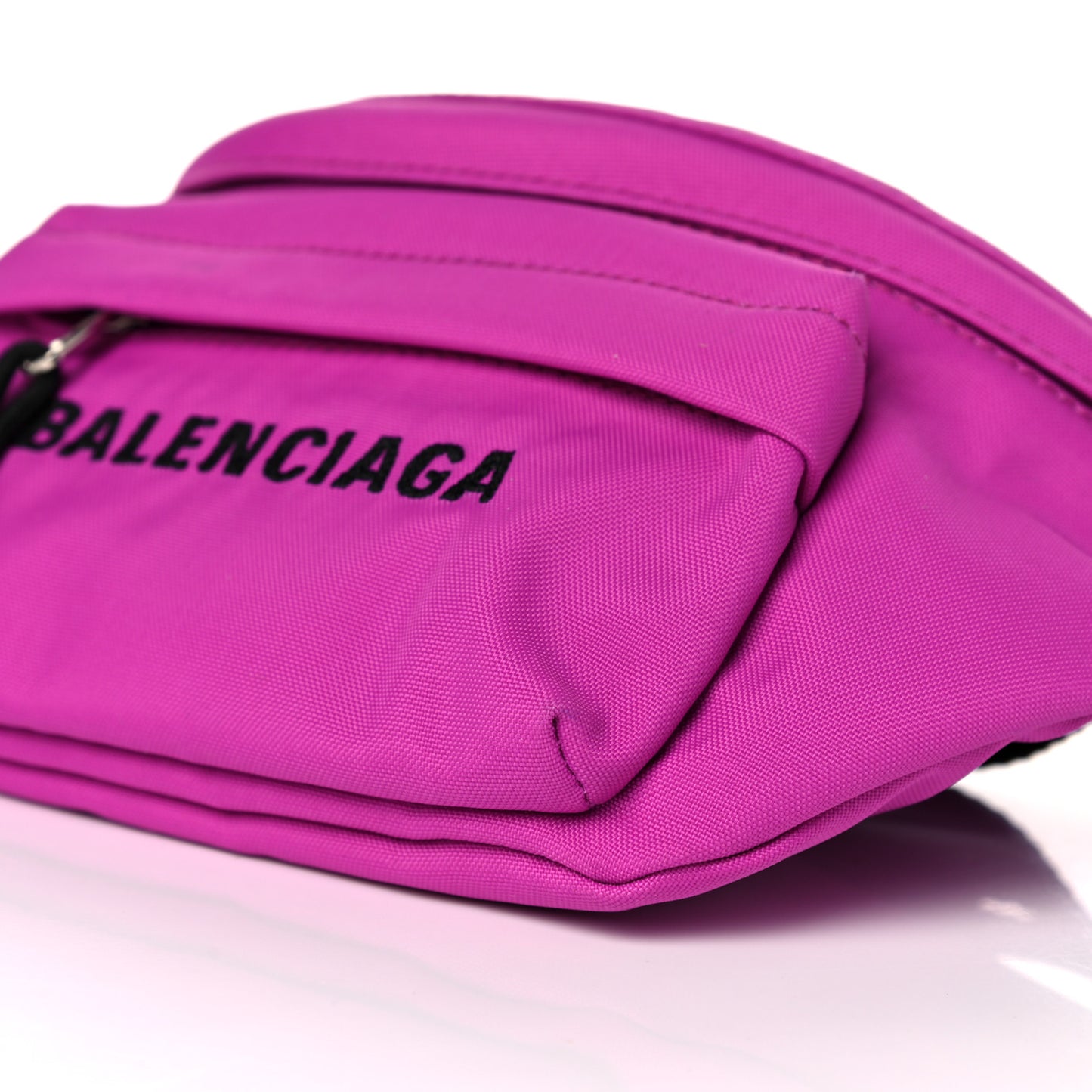 Sport Nylon Logo Embroidered Small Wheel Beltpack Fuchsia Black