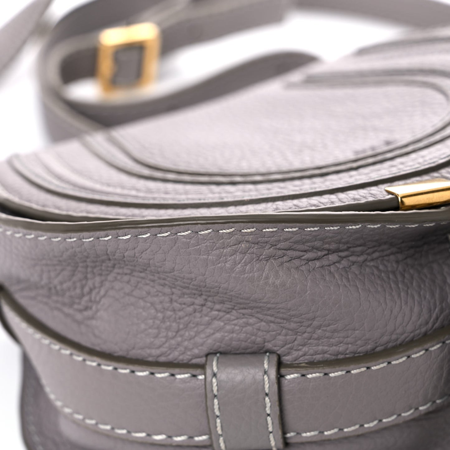 Calfskin Mini Marcie Round Crossbody Bag Cashmere Grey
