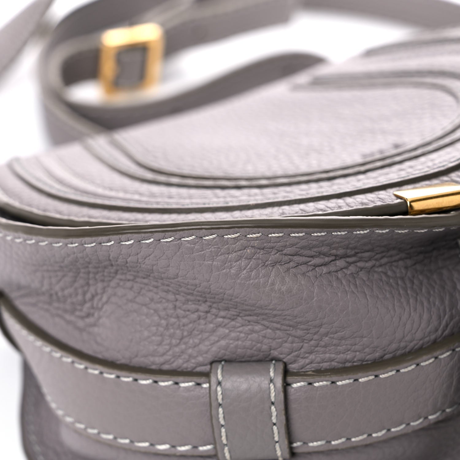 Chloe Calfskin Mini Marcie Round Crossbody Bag Cashmere Grey 7 of 13