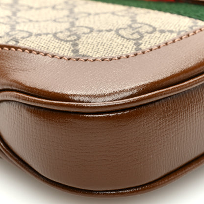 Gucci GG Supreme Monogram Azalea Calfskin Web Mini Jackie 1961 Hobo Beige Ebony Brown Sugar 8 of 9