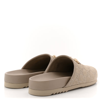 Gucci Suede GG Guccissima Womens Horsebit Mules 38.5 Beige 10 of 22