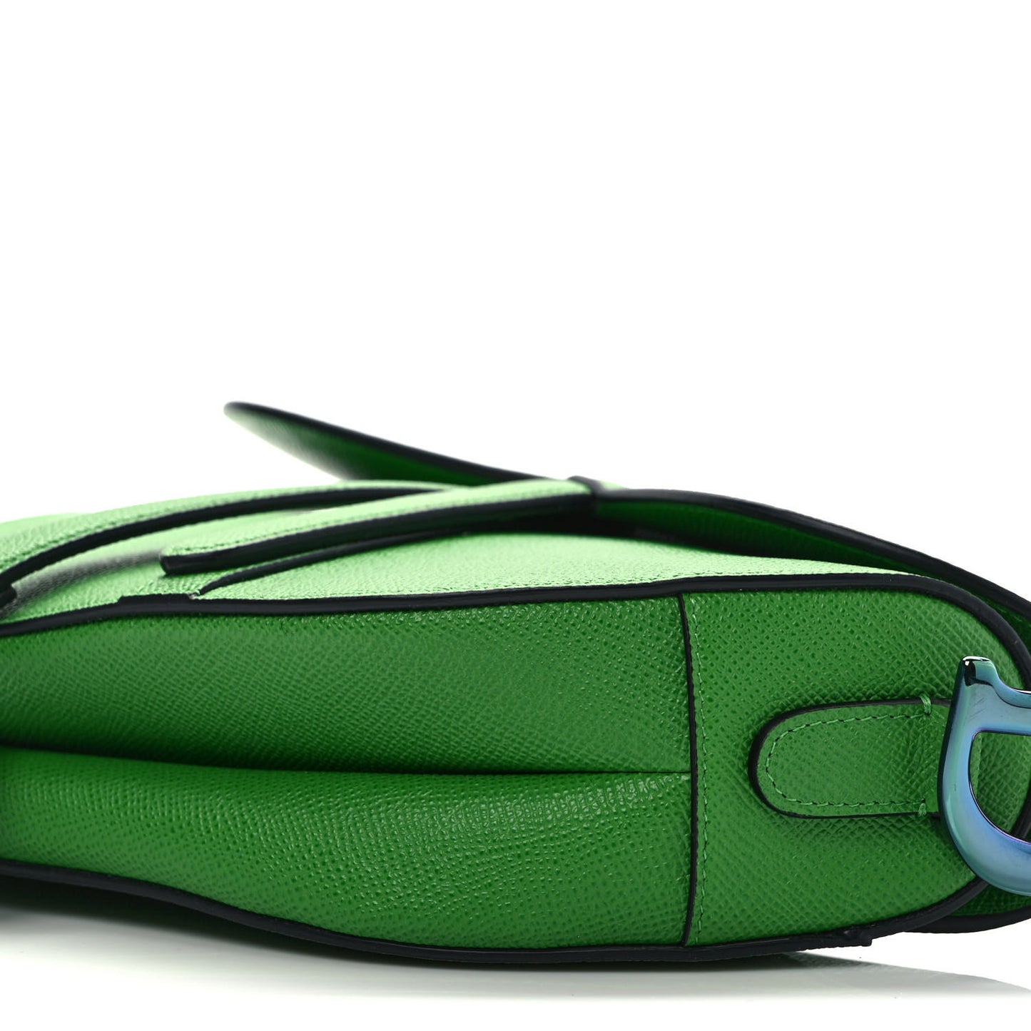 Grained Calfskin Saddle Bag Green