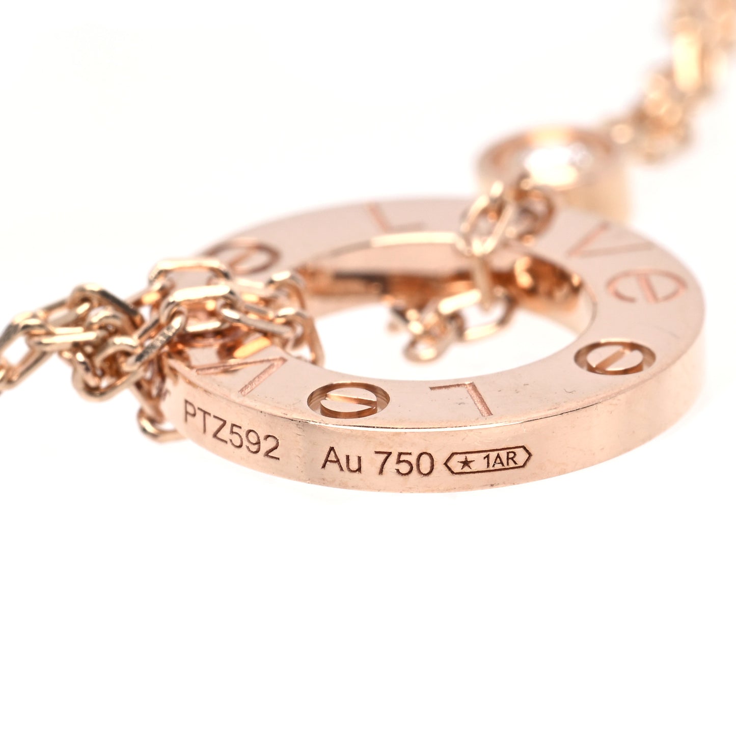 18K Pink Gold Diamond LOVE Bracelet