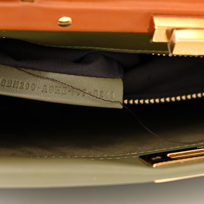Fendi Vitello Seta Light Aura Shiny Nappa Medium Peekaboo I SEE U Satchel Equatore Cuoio 10 of 13