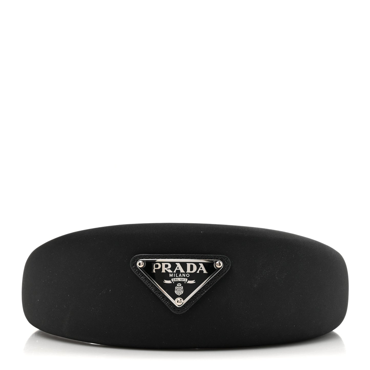 Re-Nylon Metal Triangle Logo Headband Black