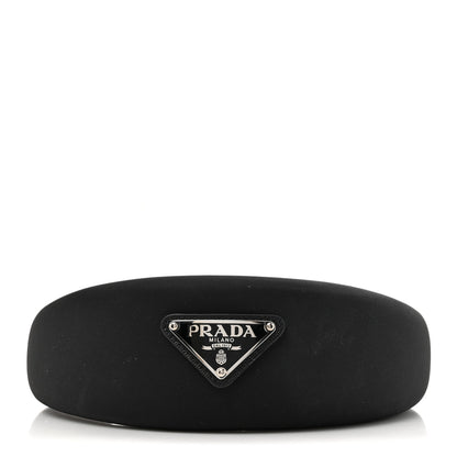 Prada Re-Nylon Metal Triangle Logo Headband Black 4 of 8