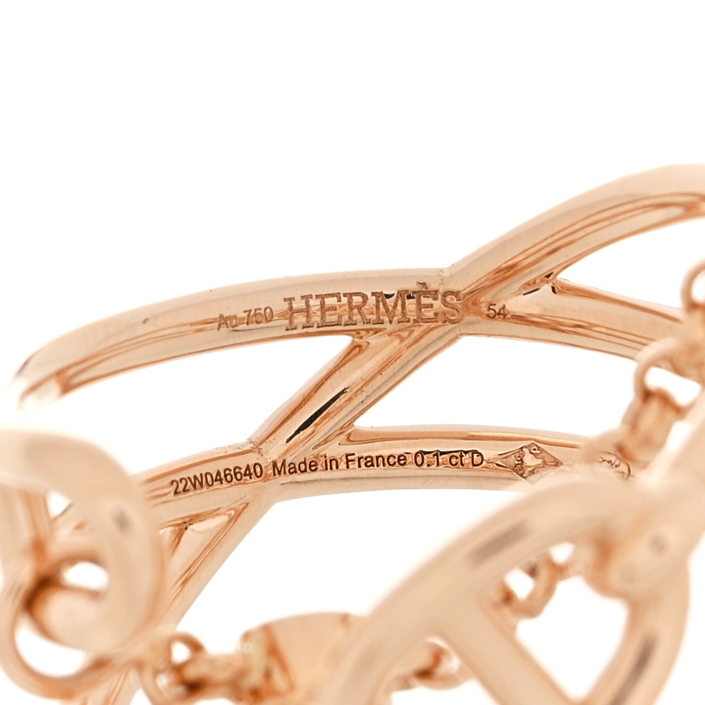 18K Rose Gold Diamond MM Chaine d'Ancre Chaos Ring 54 6.75