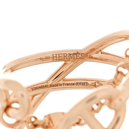 Hermes 18K Rose Gold Diamond MM Chaine d'Ancre Chaos Ring 54 6.75 4 of 4