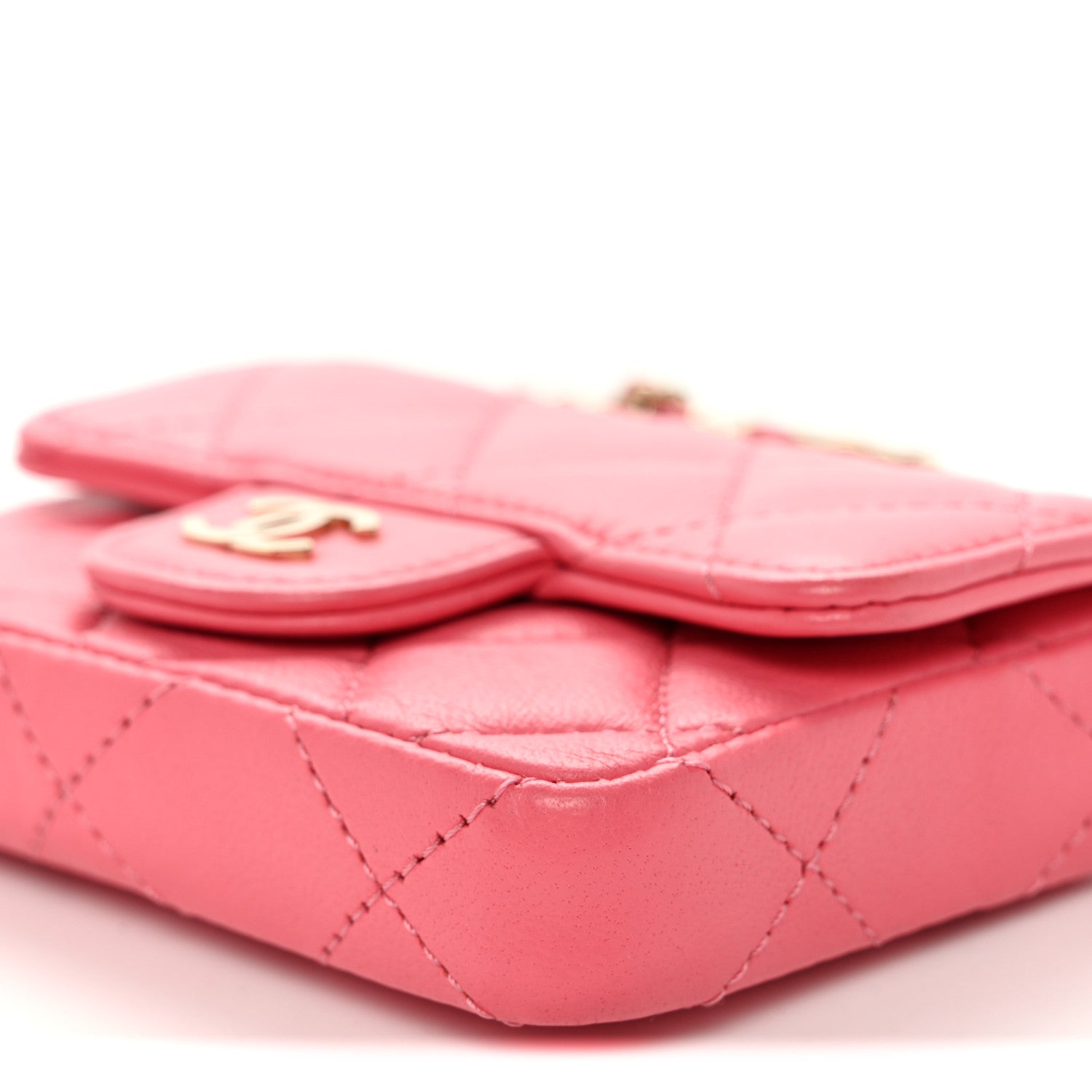 Chanel Lambskin Quilted Mini Chain Belt Bag Pink 11 of 11