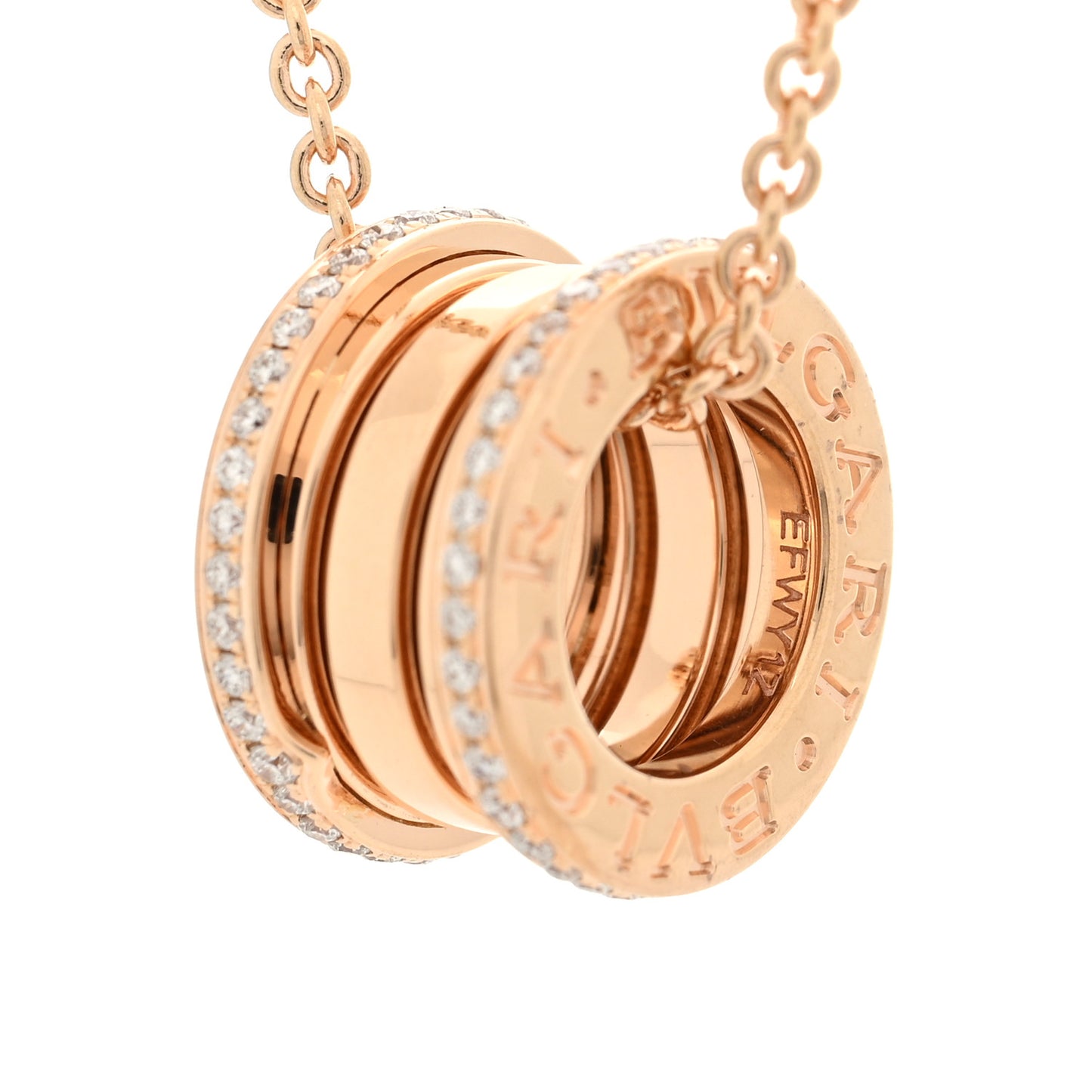 18K Rose Gold Diamond B.Zero1 Pendant Necklace