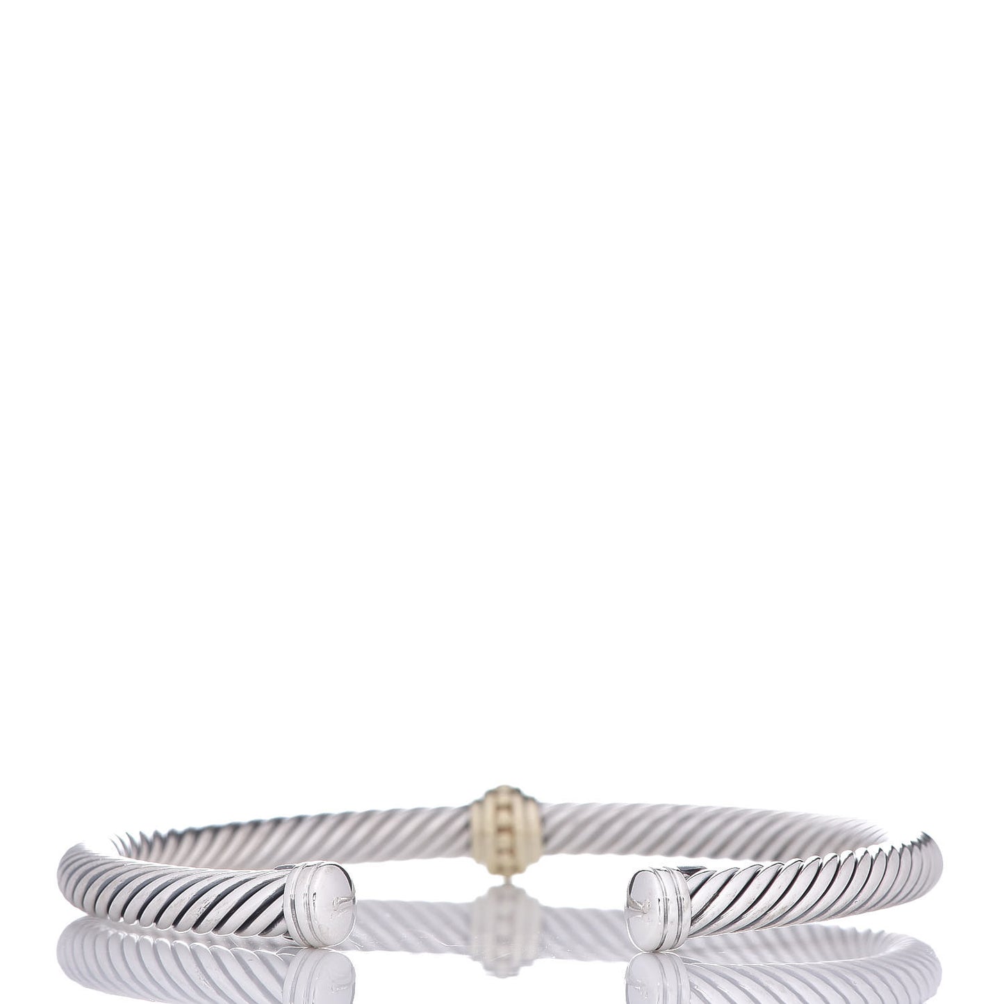 Sterling Silver 14K Yellow Gold 5mm Cable Classics Single Station Bracelet