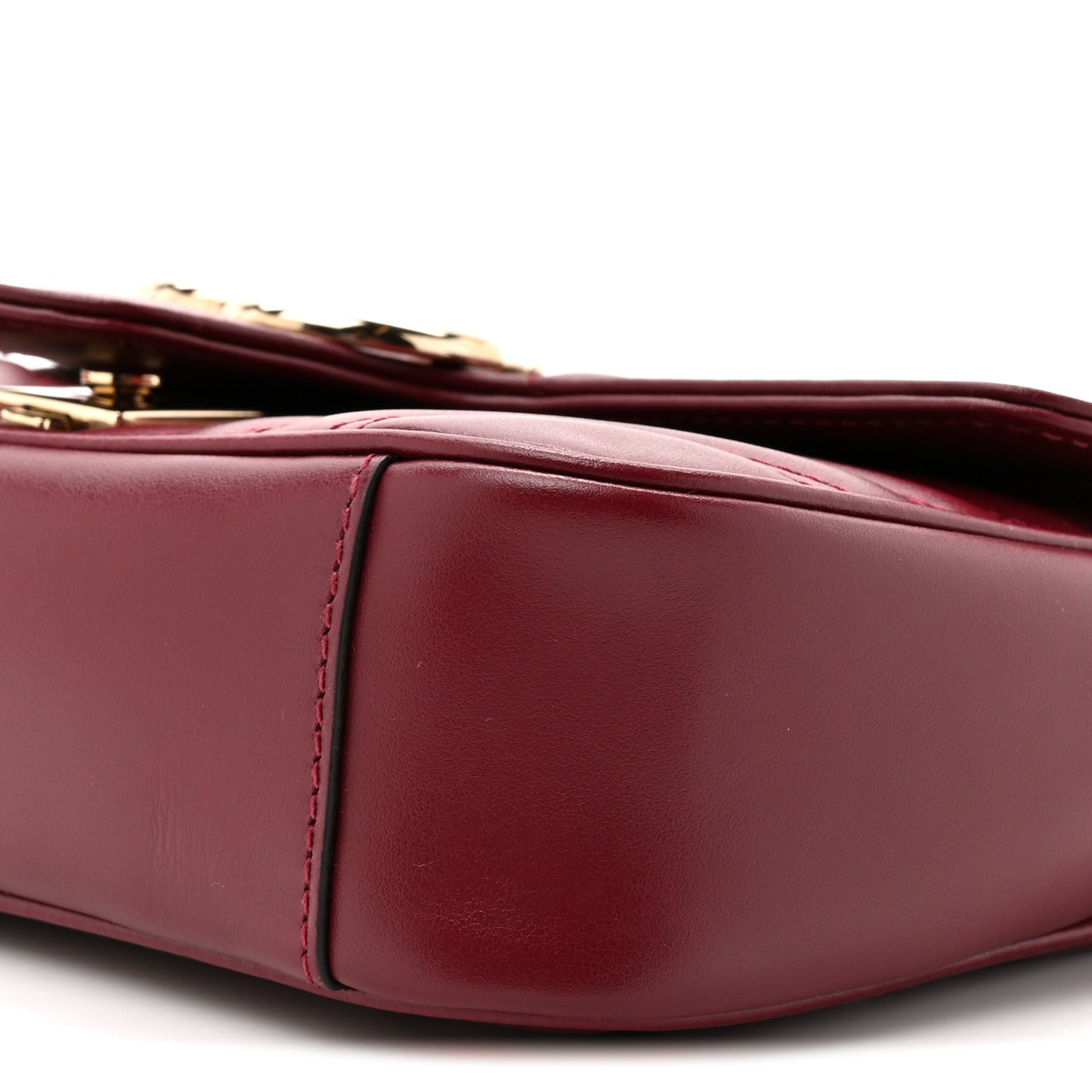 Calfskin Matelasse Mini GG Marmont Shoulder Bag Rosso Ancora