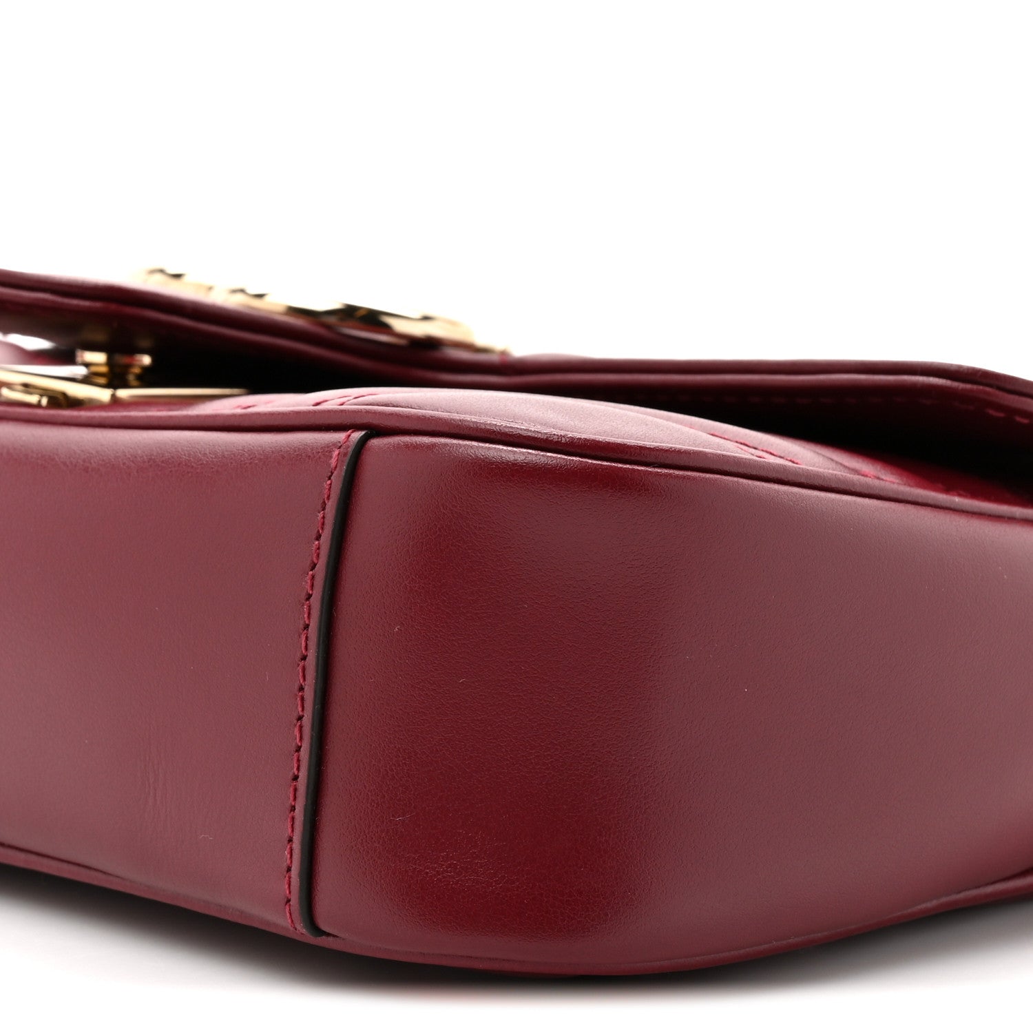 Gucci Calfskin Matelasse Mini GG Marmont Shoulder Bag Rosso Ancora 9 of 11